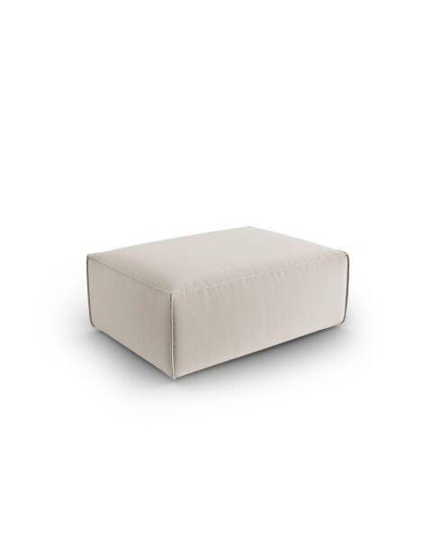 Pouf velours Verbena 1 place Écru - 100x69x40