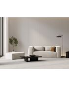 Pouf velours Verbena 1 place Écru - 100x69x40