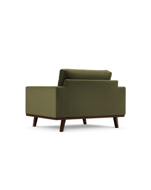 Hebe 1-zits fluwelen fauteuil Groen - 121x93x83 cm