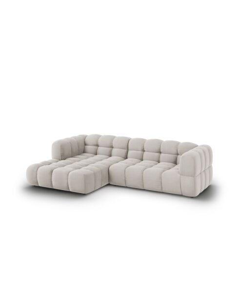 Modulares Ecksofa Aster aus Samt für 4 Personen, rechts, hellbeige — 272x162x70