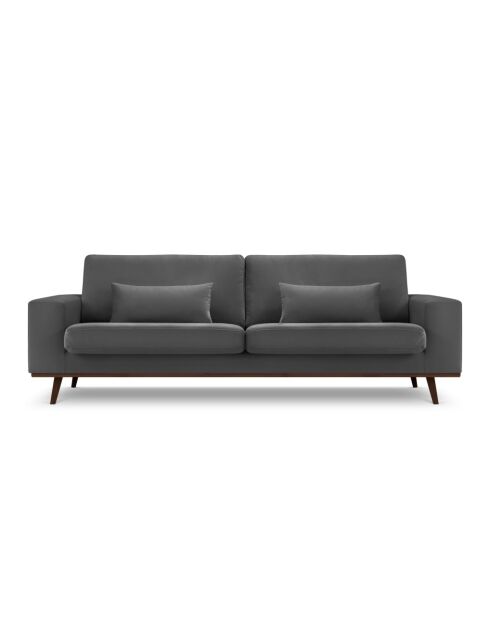 Hebe 3-Sitzer-Samtsofa Dunkelgrau - 236x93x83 cm