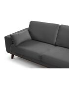 Hebe 3-Sitzer-Samtsofa Dunkelgrau - 236x93x83 cm