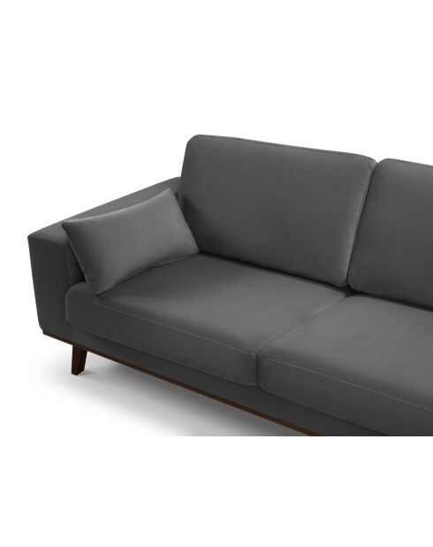 Hebe 3-Sitzer-Samtsofa Dunkelgrau - 236x93x83 cm