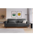 Hebe 3-Sitzer-Samtsofa Dunkelgrau - 236x93x83 cm