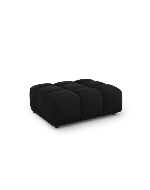Pouf velours Aster 1 place Noir - 102x80x43