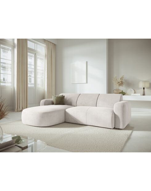 Bouclé Canapé d'angle droit Jasmin 4 places Beige - 250x170x72