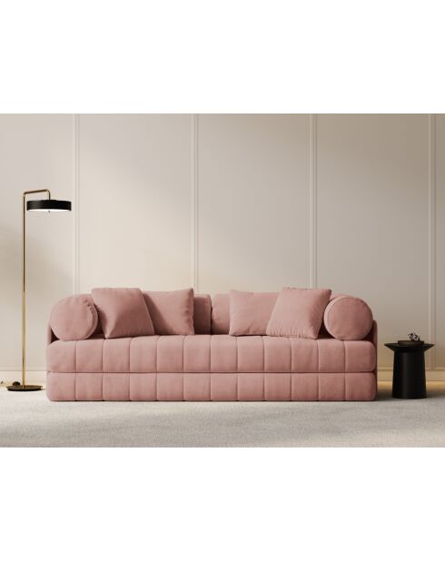 Pink Daisy 3-Sitzer-Schlafsofa aus Samt — 206 x 95 x 70