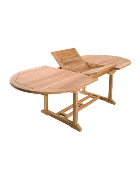 Set mobili da giardino 8/10 persone - 1 tavolo ovale allungabile e 6 sedie beige