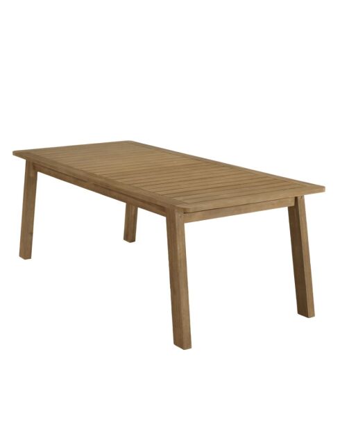 ACACIA WOOD tuinmeubelset voor 6/8 personen - 1 rechthoekige tafel, 6 acaciafauteuils en dennengroen synthetisch touw