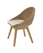 Loungeset voor 6 tot 8 personen - 1 rechthoekige tuineettafel - beige en wit