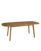 Phuket 6-Sitzer-Gartenmöbelset — 1 ausziehbarer Gartentisch aus geölter Akazienholz — 6 Klappstühle — Beige