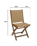 Phuket 6-Sitzer-Gartenmöbelset — 1 ausziehbarer Gartentisch aus geölter Akazienholz — 6 Klappstühle — Beige