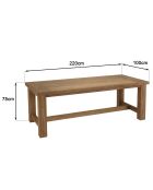 Gartenmöbelset für 6/8 Personen - 1 rechteckiger Esstisch und 6 Gartenstühle - Beige und Weiß