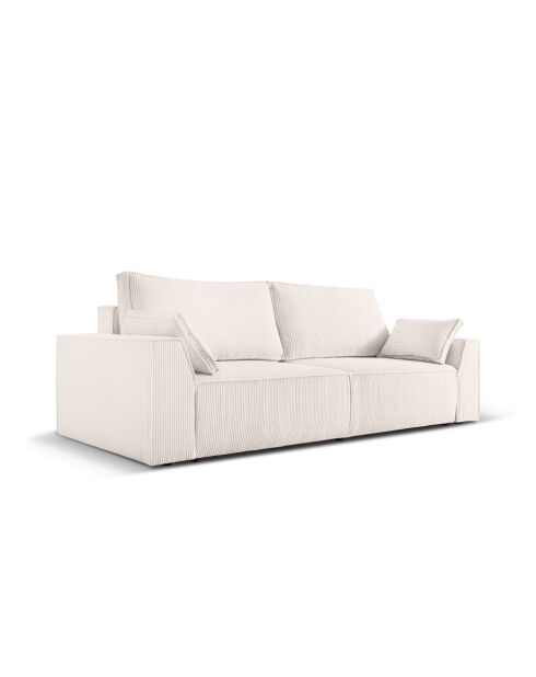 Venkel 3-zits converteerbare fluwelen bank met opbergdoos Donkerbeige - 235x100x87 cm