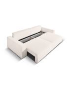 Venkel 3-zits converteerbare fluwelen bank met opbergdoos Donkerbeige - 235x100x87 cm