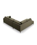 Venus 5-Sitzer-Ecksofa links aus Samt Grün - 254x185x90