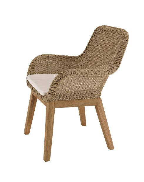 8/10 persoons tuinmeubelset - 1 rechthoekige eettafel en 8 tuinstoelen - Beige en wit