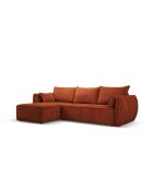 Divano angolare destro trasformabile Vanda a 4 posti con contenitore Terracotta - 252x165x87 cm