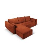 Divano angolare destro trasformabile Vanda a 4 posti con contenitore Terracotta - 252x165x87 cm