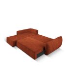 Divano angolare destro trasformabile Vanda a 4 posti con contenitore Terracotta - 252x165x87 cm