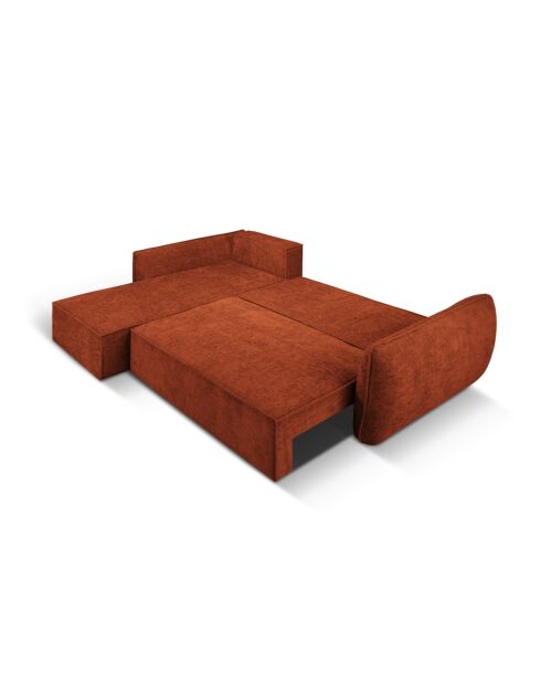 Vanda 4-zits converteerbare hoekbank rechts met opbergbox Terracotta - 252x165x87 cm