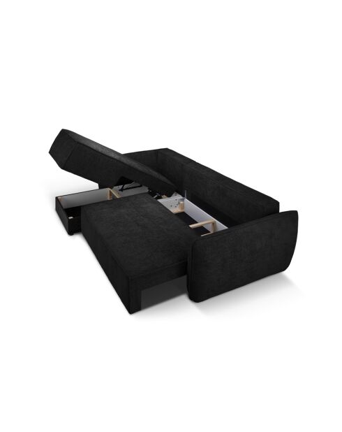 Vanda 4-zits converteerbare linkerhoekbank met opbergbox Zwart - 252x165x87 cm