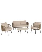 Set de muebles de jardín de 4 plazas Taupe