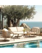 Set de muebles de jardín de 4 plazas Taupe