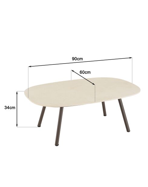 Set de muebles de jardín de 4 plazas Taupe