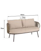 Set de muebles de jardín de 4 plazas Taupe