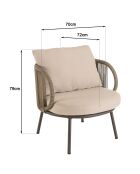 Set de muebles de jardín de 4 plazas Taupe