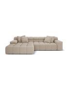Linkes Ecksofa aus Strukturstoff Agave 3-Sitzer Cappuccino - 270x160x75 cm