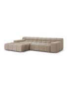 Linkes Ecksofa aus Strukturstoff Agave 3-Sitzer Cappuccino - 270x160x75 cm