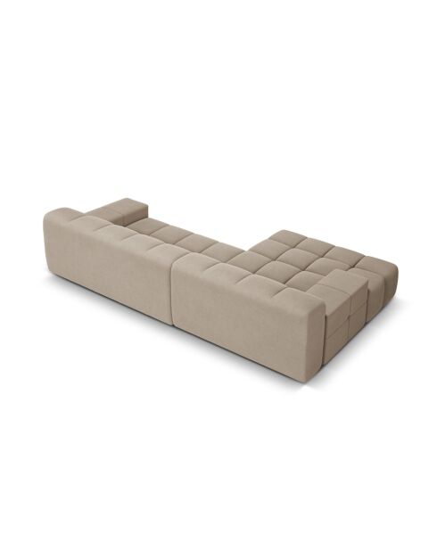 Linkes Ecksofa aus Strukturstoff Agave 3-Sitzer Cappuccino - 270x160x75 cm