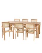 Set de muebles de jardín para 8/10 personas - 1 mesa rectangular modelo Vieste y 6 sillones beige