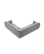 Divano angolare simmetrico in velluto grigio a 7 posti Vanda - 286x286x85 cm