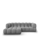 Aster 3-Sitzer modulares Ecksofa aus Samt für rechts Hellgrau - 244x162x70
