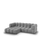 Aster 3-Sitzer modulares Ecksofa aus Samt für rechts Hellgrau - 244x162x70