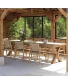 Tuinmeubelset 8/10 personen - 1 rechthoekige eettafel en 8 beige tuinstoelen