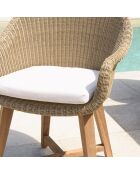 8/10 persoons tuinmeubelset - 1 rechthoekige eettafel en 8 tuinstoelen - Beige en wit