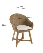 8/10 persoons tuinmeubelset - 1 rechthoekige eettafel en 8 tuinstoelen - Beige en wit