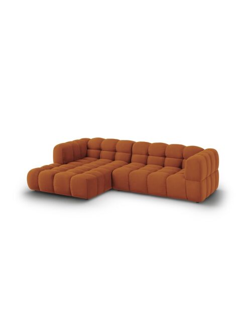 Aster Modulares Ecksofa aus Samt für 4 Personen, links, Terrakotta, 272x162x70