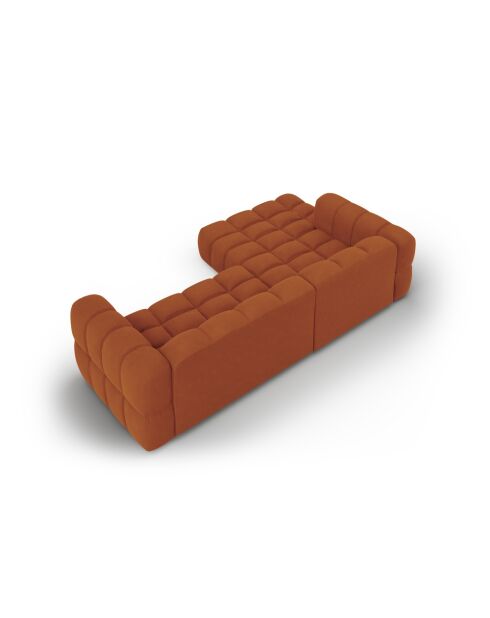 Aster Modulares Ecksofa aus Samt für 4 Personen, links, Terrakotta, 272x162x70