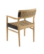 Tuinmeubelset 8/10 personen - 1 rechthoekige eettafel en 8 beige en zwarte tuinstoelen