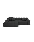 Linkes Ecksofa aus Strukturstoff Agave 2 Sitze Anthrazit - 240x160x75 cm