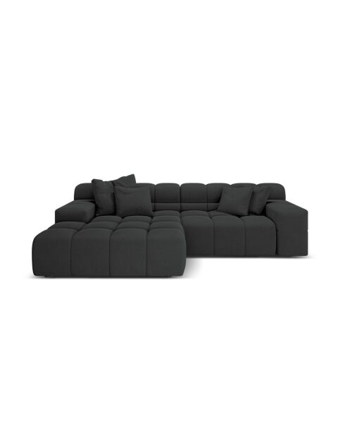 Linkes Ecksofa aus Strukturstoff Agave 2 Sitze Anthrazit - 240x160x75 cm