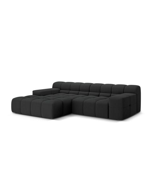 Linkes Ecksofa aus Strukturstoff Agave 2 Sitze Anthrazit - 240x160x75 cm