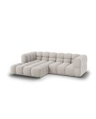 Modulares Ecksofa Aster aus Samt für 3 Personen, rechts, Hellbeige — 244x162x70