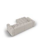 Modulares Ecksofa Aster aus Samt für 3 Personen, rechts, Hellbeige — 244x162x70
