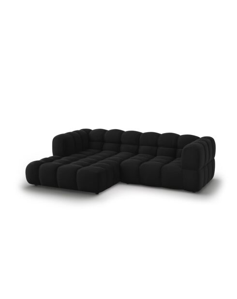 Aster 3-Sitzer 3-Sitzer Modulares Ecksofa aus Samt links Schwarz - 244x162x70